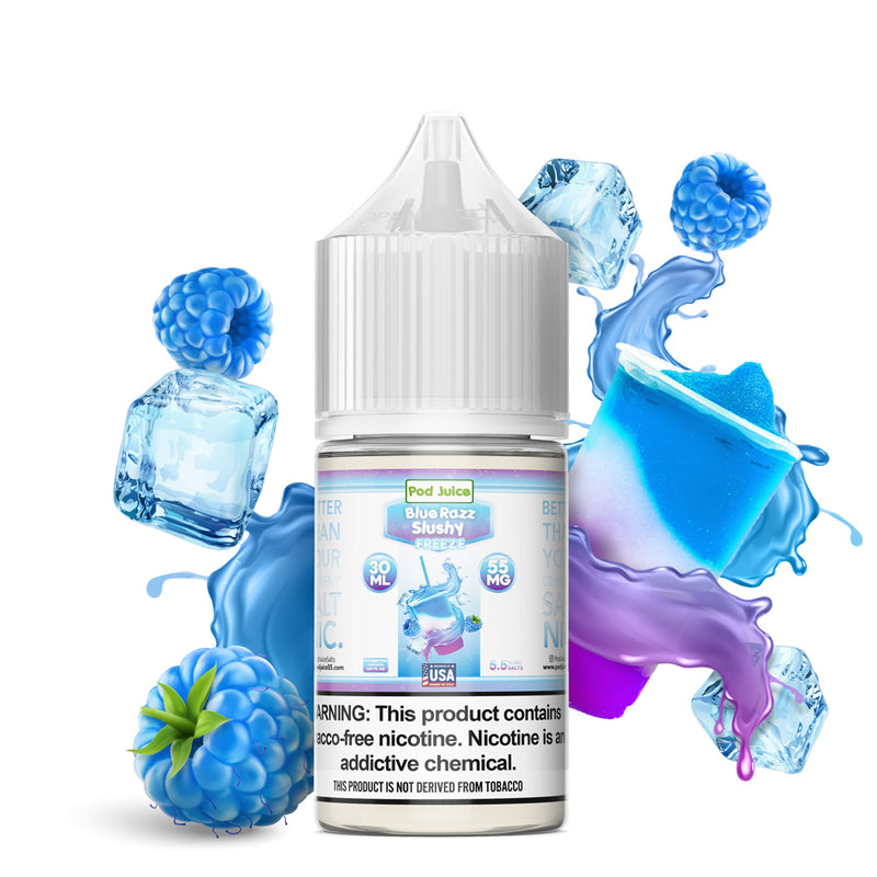 Pod Juice Salt Blue Razz Slushy E-juice 30ml