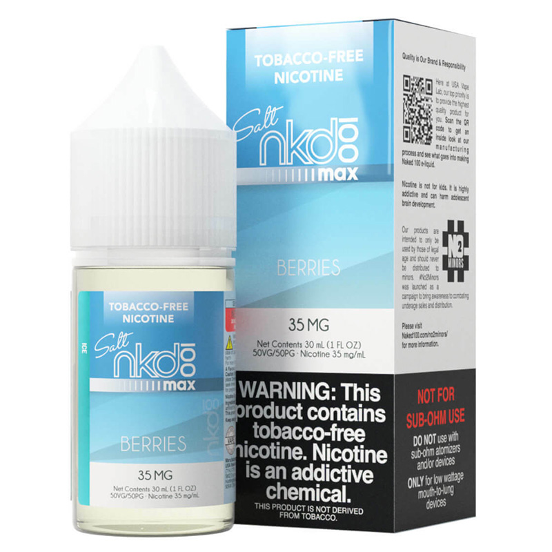 Naked 100 MAX Berries Ice Tobacco-Free Nicotine Salt E-Juice 30ml