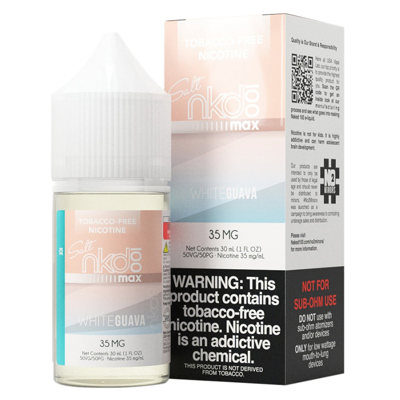 Naked 100 MAX White Guava Ice Salt Tobacco Free Nicotine E-Juice 30ml