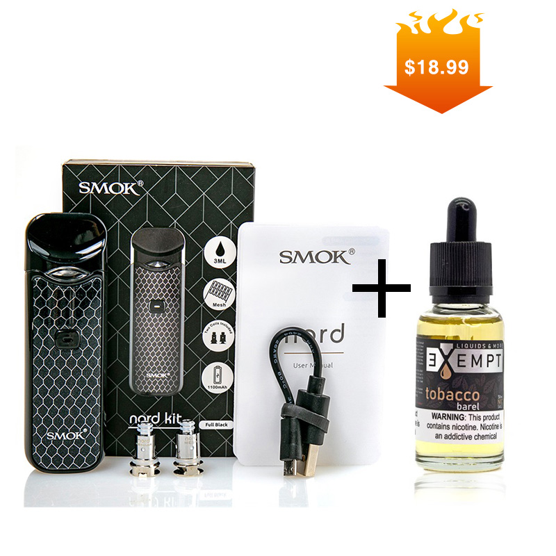 SMOK Nord Kit & EXEMPT Nic Salt Tobacco Barrel 30ml