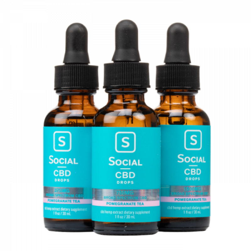 Social CBD Pomegranate Tea Broad Spectrum CBD Oil ...