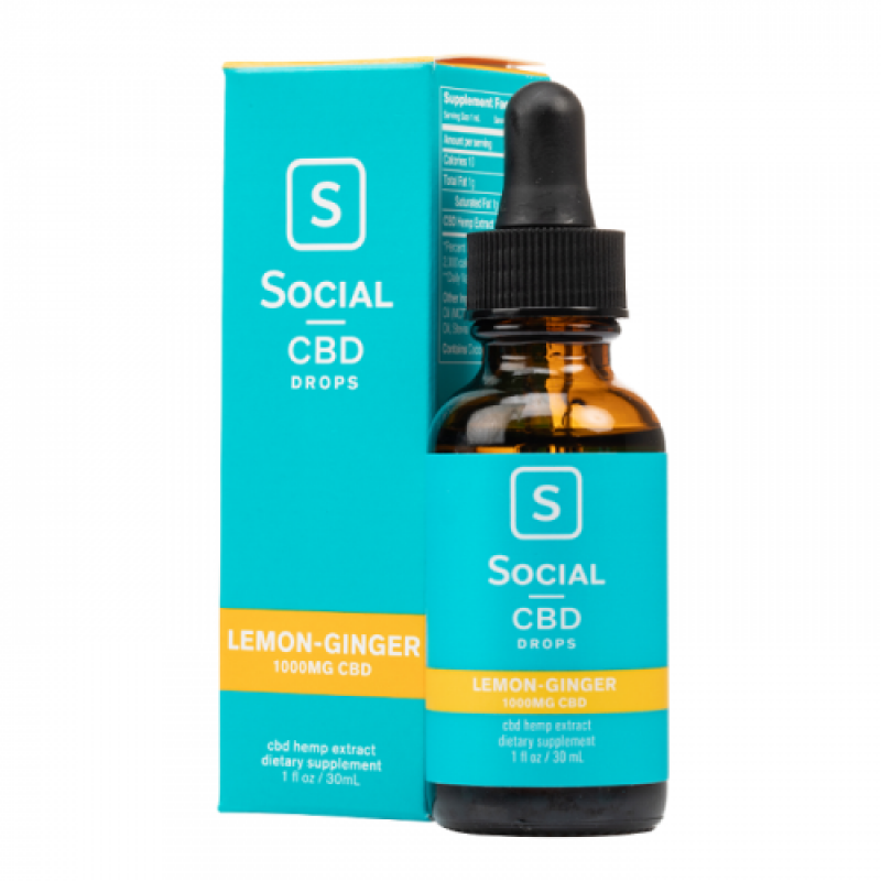 Social CBD Lemon Ginger Isolate CBD Oil Drops