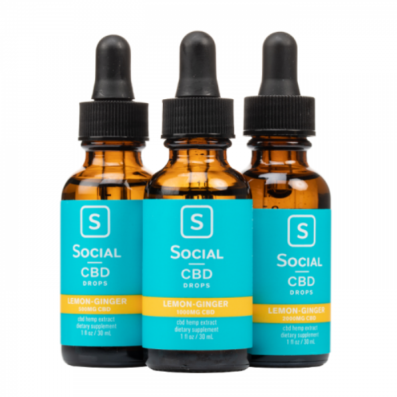 Social CBD Lemon Ginger Isolate CBD Oil Drops