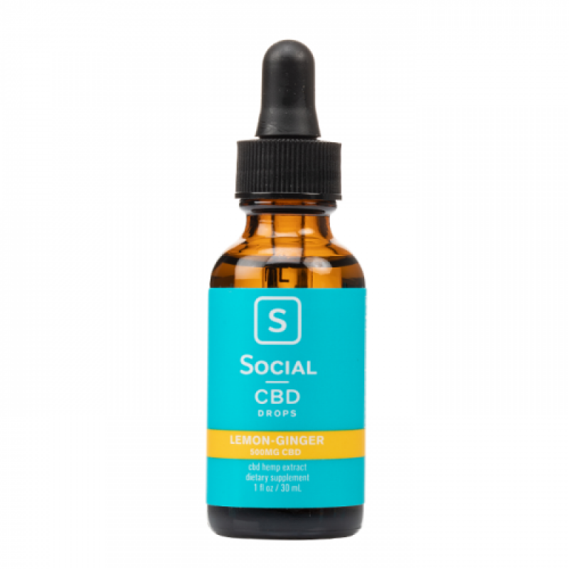 Social CBD Lemon Ginger Isolate CBD Oil Drops