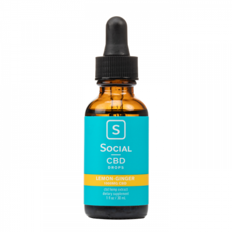 Social CBD Lemon Ginger Isolate CBD Oil Drops