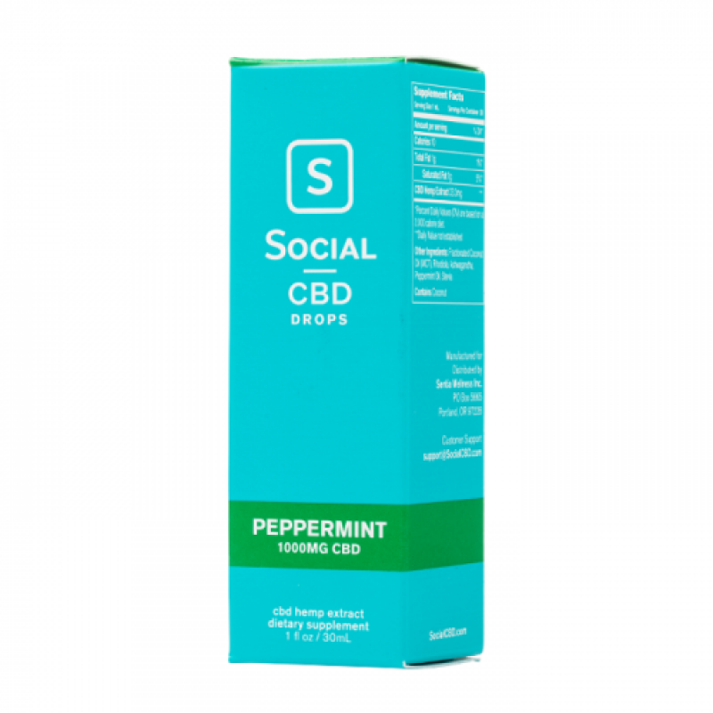 Social CBD Peppermint Isolate CBD Oil Drops