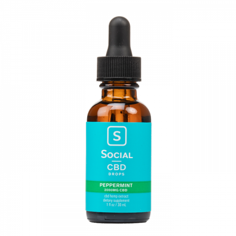 Social CBD Peppermint Isolate CBD Oil Drops