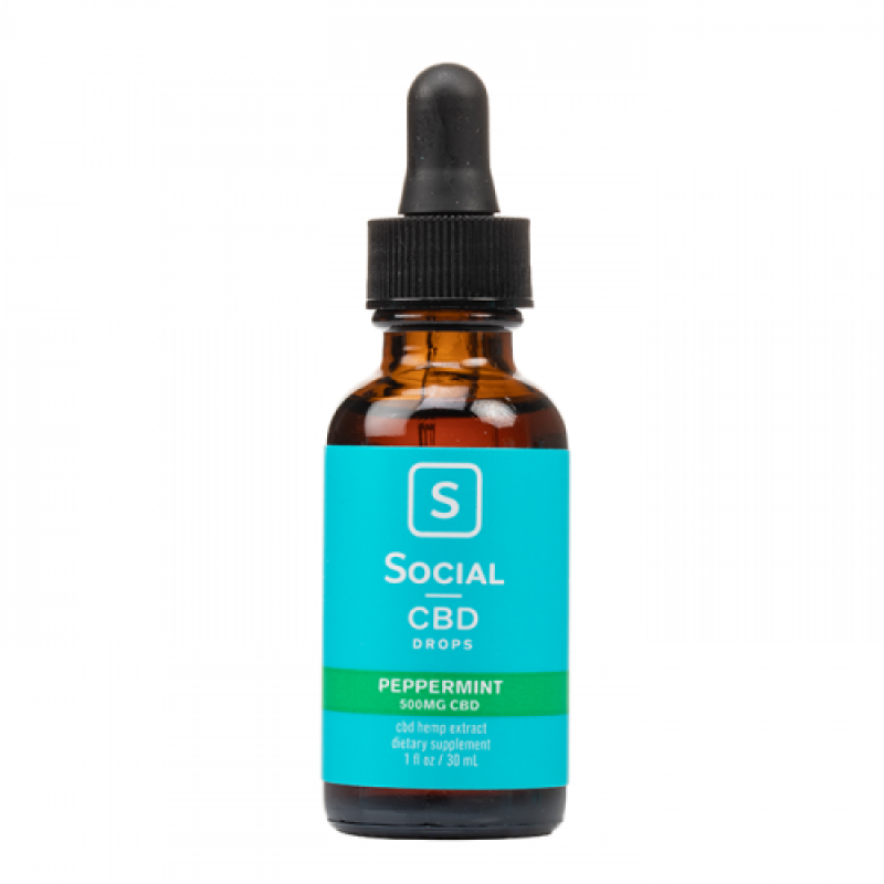 Social CBD Peppermint Isolate CBD Oil Drops