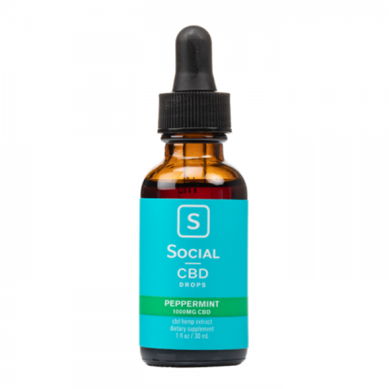 Social CBD Peppermint Isolate CBD Oil Drops