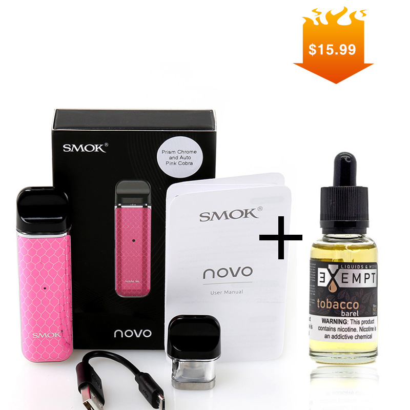 SMOK NOVO Kit 450mAh & EXEMPT Nic Salt Tobacco Barrel 30ml