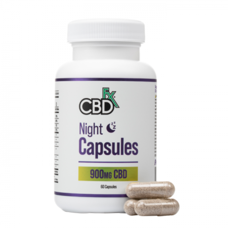 CBDfx Broad Spectrum CBD + CBN Night Capsules For Sleep 900mg