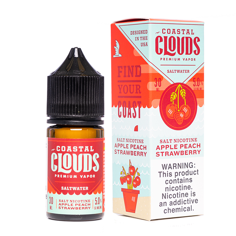 Coastal Clouds Saltwater Apple Peach Strawberry E-juice 30ml