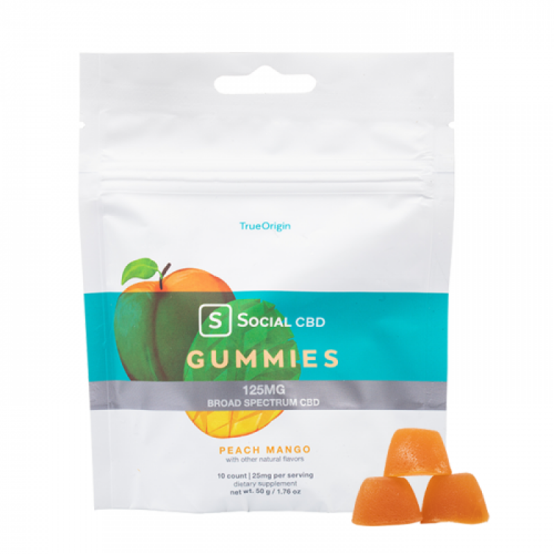 Social CBD Peach Mango Broad Spectrum CBD Gummy